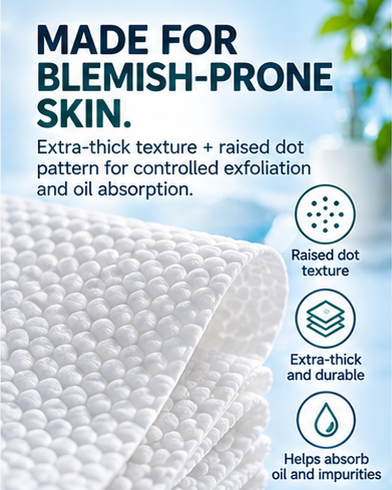 Close-up of the raised dot texture on white Clean Towels
